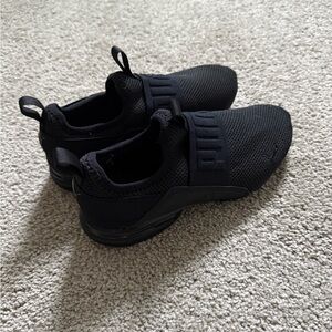 Puma Black Mesh Slip-On Sneakers